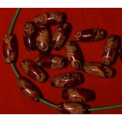 Ovālas koka pērles (x10)