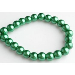 6mm Stikla pērle - vēsi zaļš (x20)