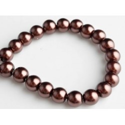 6mm Stikla pērle - brūna (x20)