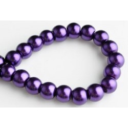 8mm Stikla pērle - tumši zils (x10)