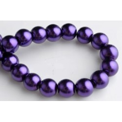 8mm Stikla pērle - tumši violets (x10)