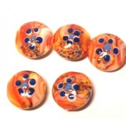 20mm Sarkanīgi oranžs ar ziedu (x1)