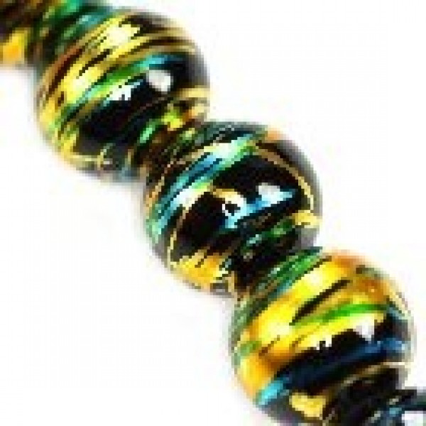 12mm Black with Gold (x10)