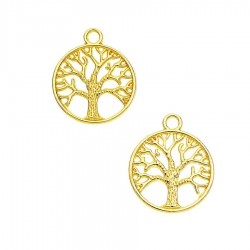 Metāla piekariņš Dzīvības koks noturīgā zelta krāsā (x1)