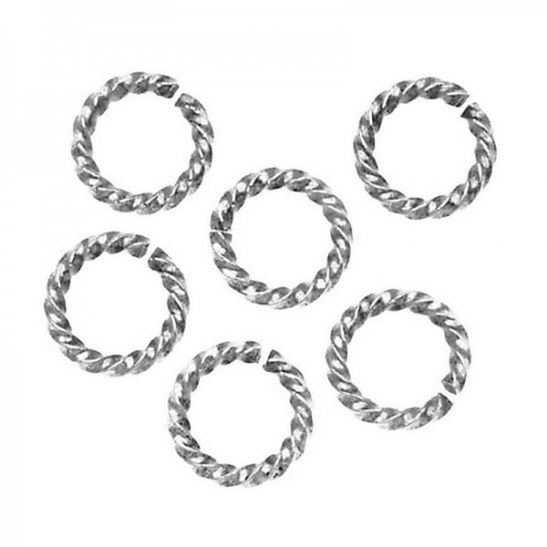 8mm Atverams savīts riņķis, sudraba pārklājums (x1)