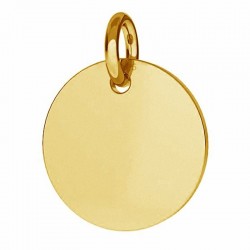 Pendant disk for engraving 24K Gold plated over silver AG925 (x1)