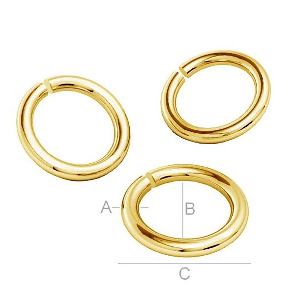 24K gold plated 7mm Open Jumpring, sterling silver (x1)