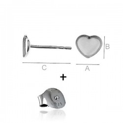 Ear post for 2808 6mm crystals, Sterling Silver AG-925 (x2)