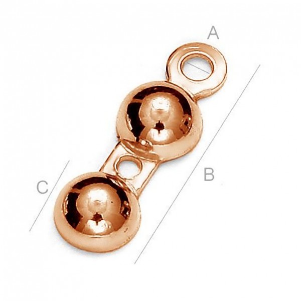 18K Rose gold plated 4mm Clamshell bead tip, AG925 (x1)