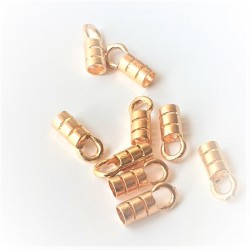 14K Goldfilled 8x3mm round crimp end (x1)