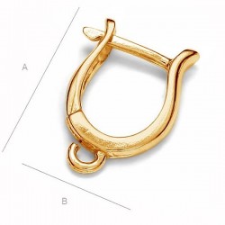 0.4um 24K gold plated Hoop leverback earring w/ loop, sterling silver (x2)