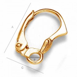 24K gold 0.4µm plated Sterling silver Lever-back w/ decorative Shell & loop (x2)
