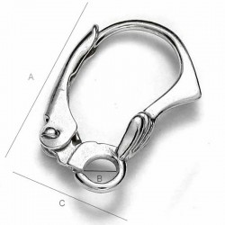 Rhodium plated Sterling silver Lever-back w/ decorative Shell & loop (x2)