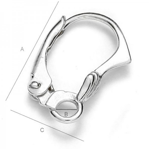 Sterling silver Lever-back w/ decorative Shell & loop (x2)