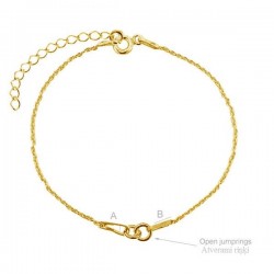 Fine Bracelet kit, 24K gold plated.925 silver (x1)