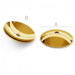24K gold plated 4mm Bead cap, Sterling Silver AG-925 (x1)