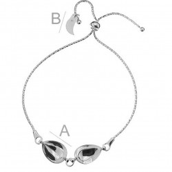 Bracelet base for SWAROVSKI 4320 14x10mm Pear Fancy stones, 925 silver (x1)