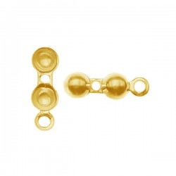 24K Gold plated 4mm Clamshell bead tip, AG925 (x1)