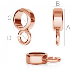 Spacer bead 11x3mm with loop 18K rose gold plated 925.Silver (x1)