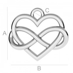 Infinity Love pendant Rhodium plated silver AG925 (x1)