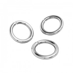 Platinum plated 4mm Open Jumpring, sterling silver AG925 (x1)