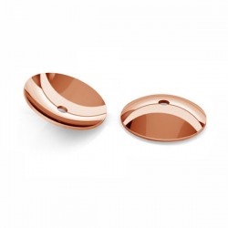 18K rose gold plated 6mm Bead cap, Sterling Silver AG-925 (x1)