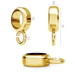Spacer bead 10x2.5mm with loop 24K gold plated 925.Silver (x1)