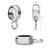 Spacer bead 9x3mm with loop Platinum plated 925.Silver (x1)