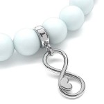 Spacer bead 9x3mm with loop Platinum plated 925.Silver (x1)