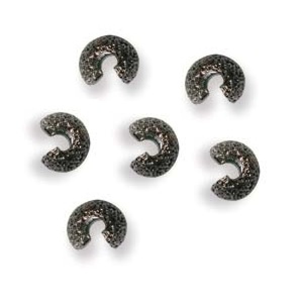 Spiedīšu uzmava 4mm, melna zvaigžņu putekļi (x10)