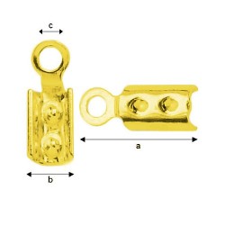 24K gold Connector with prong Sterling Silver AG-925 (x1)