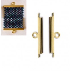 20mm Trubiņas austu rokassprādžu galiem 2 gab zelta kr. (x1)