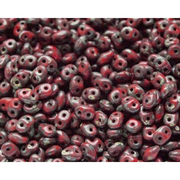 SuperDuo  Opaque Red-Picasso (10g)