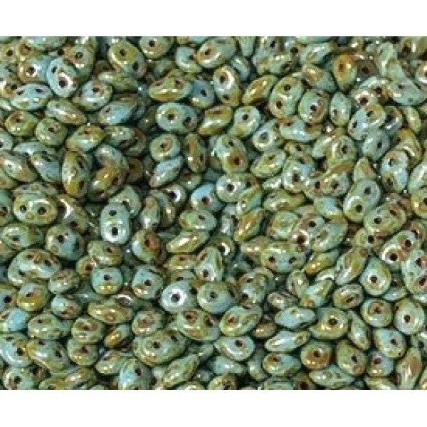 SuperDuo Blue Turquoise Picasso (10g)