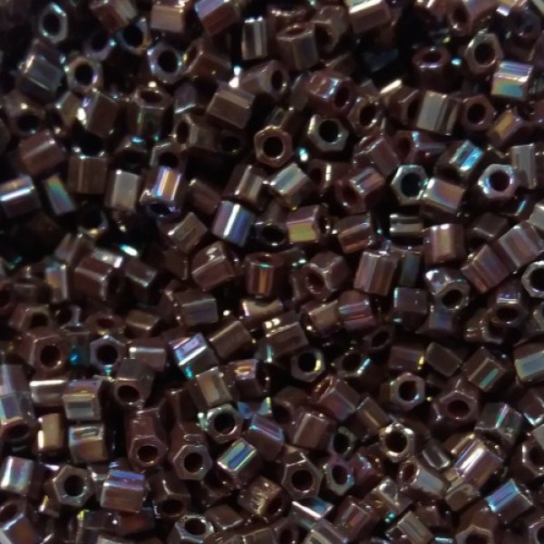 08/0 Toho Hex Opaque-Rainbow Oxblood 10g