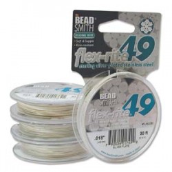 Sterling silver plated 49 str. Flex-rite micro wire s.014 (1FT)