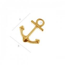 Charm "Anchor" - 24K Gold plated over silver AG925 (x1)